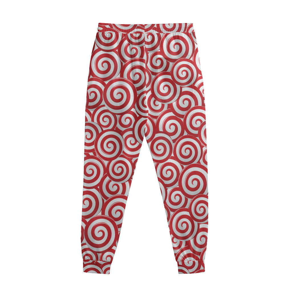 Red Lollipop Candy Pattern Print Sweatpants