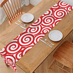Red Lollipop Candy Pattern Print Table Runner