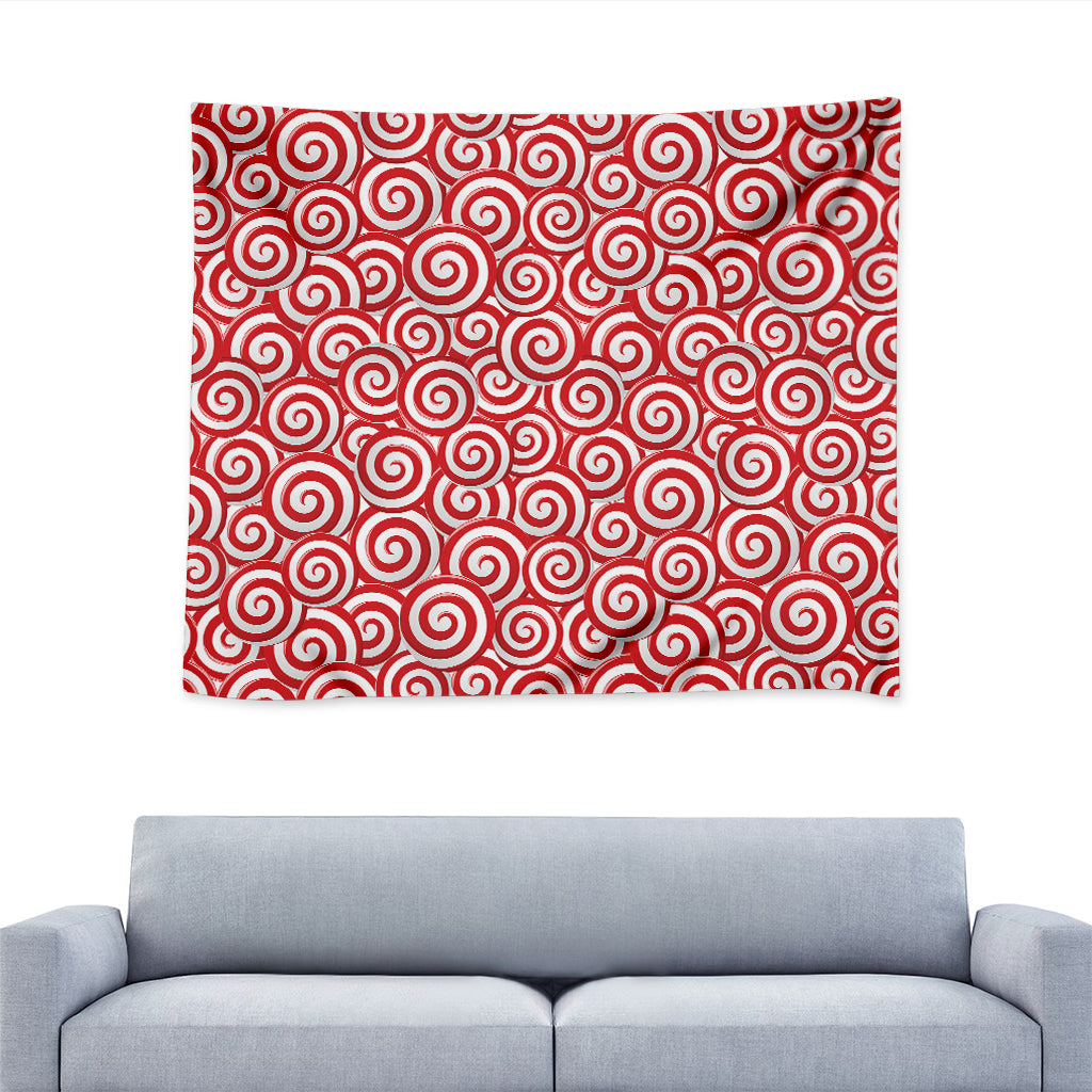 Red Lollipop Candy Pattern Print Tapestry