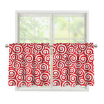 Red Lollipop Candy Pattern Print Tier Curtains