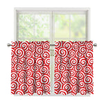 Red Lollipop Candy Pattern Print Tier Curtains