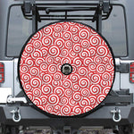 Red Lollipop Candy Pattern Print Tire Cover With Camera Hole