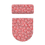 Red Lollipop Candy Pattern Print Toilet Lid And Tank Cover Set