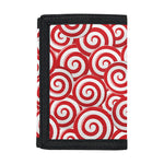 Red Lollipop Candy Pattern Print Trifold Wallet