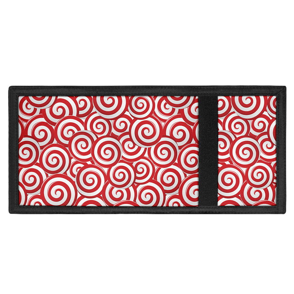 Red Lollipop Candy Pattern Print Trifold Wallet