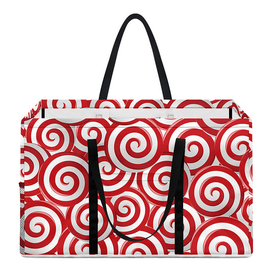 Red Lollipop Candy Pattern Print Utility Tote Bag