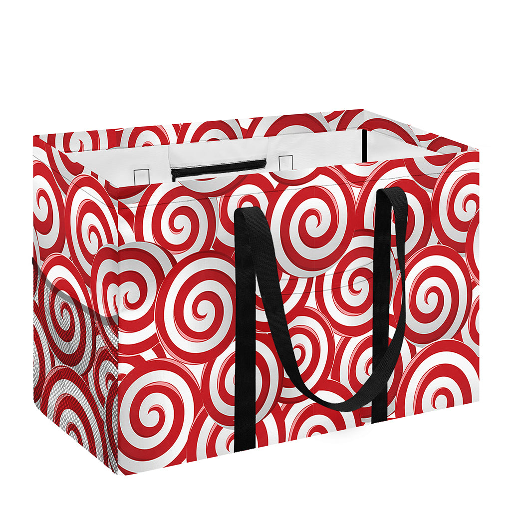 Red Lollipop Candy Pattern Print Utility Tote Bag