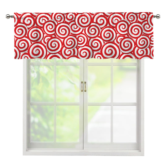 Red Lollipop Candy Pattern Print Window Valance