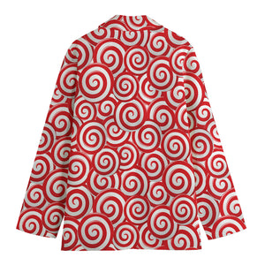 Red Lollipop Candy Pattern Print Women's Blazer