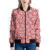 Red Lollipop Candy Pattern Print Women's Bomber Jacket