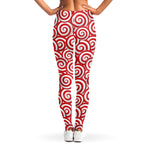 Red Lollipop Candy Pattern Print Women's Leggings