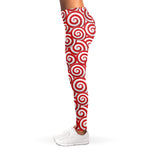 Red Lollipop Candy Pattern Print Women's Leggings