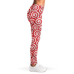 Red Lollipop Candy Pattern Print Women's Leggings