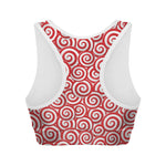 Red Lollipop Candy Pattern Print Women's Sports Bra