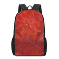 Red Marble Print 17 Inch Backpack