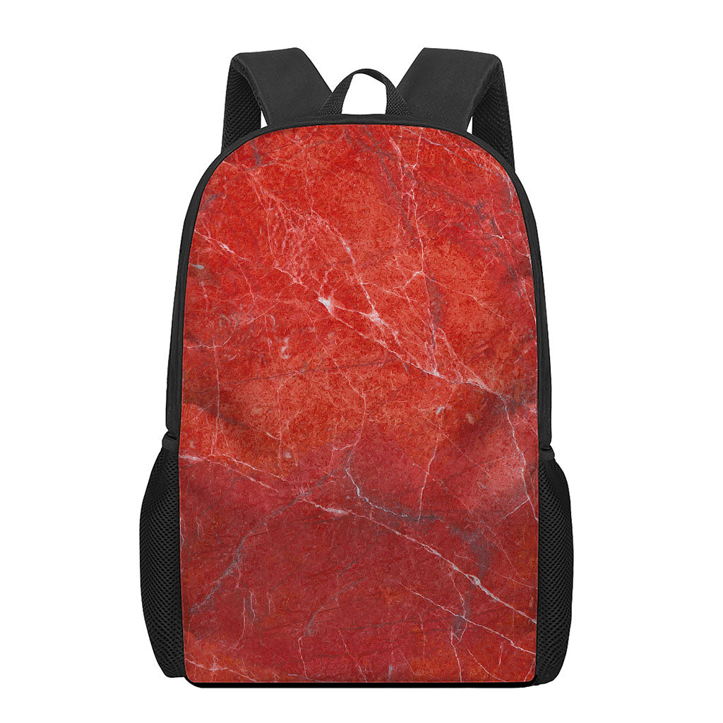 Red Marble Print 17 Inch Backpack
