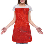 Red Marble Print Adjustable Apron