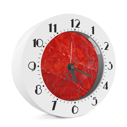 Red Marble Print Alarm Clock