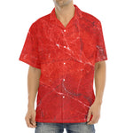 Red Marble Print Aloha Shirt