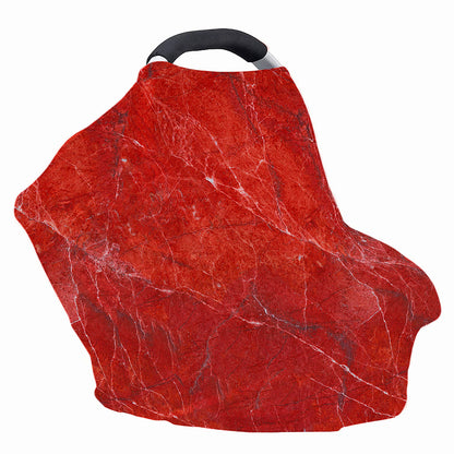 Red Marble Print Baby Seat Cover