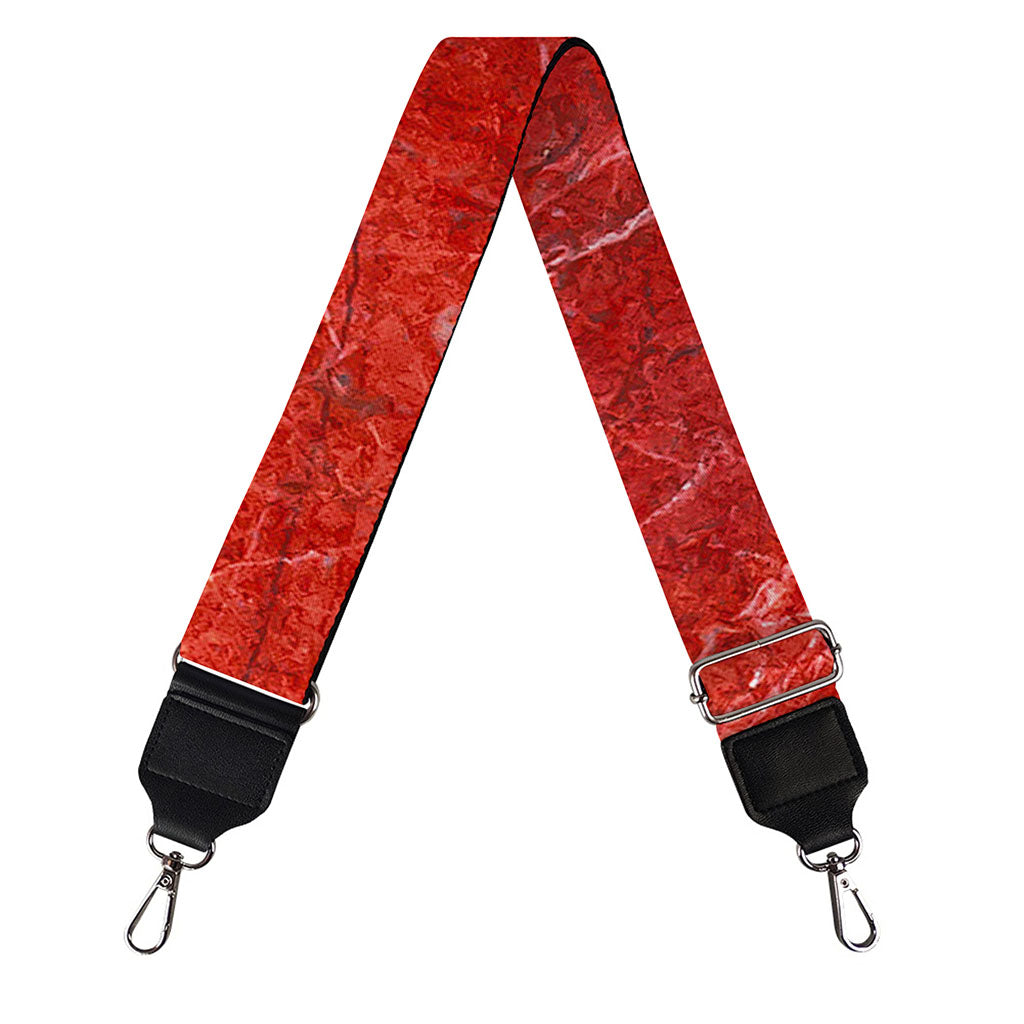 Red Marble Print Bag Strap