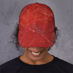 Red Marble Print Baseball Cap