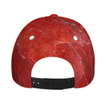 Red Marble Print Baseball Cap