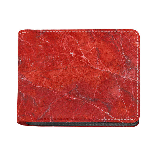 Red Marble Print Bifold Wallet