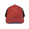 Red Marble Print Black Mesh Trucker Hat
