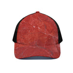 Red Marble Print Black Mesh Trucker Cap