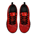 Red Marble Print Black Running Shoes
