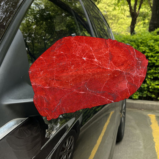 Red Marble Print Car Side Mirror Covers
