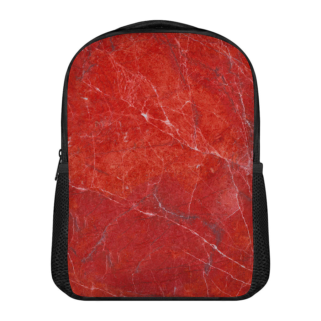 Red Marble Print Casual Backpack