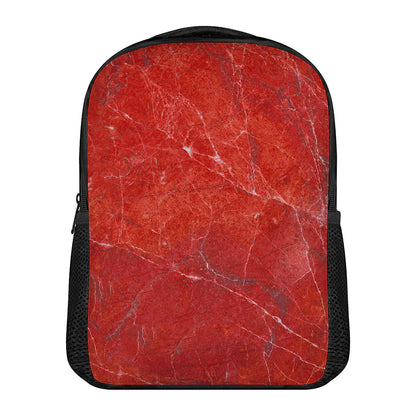 Red Marble Print Casual Backpack