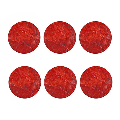 Red Marble Print Coaster Set