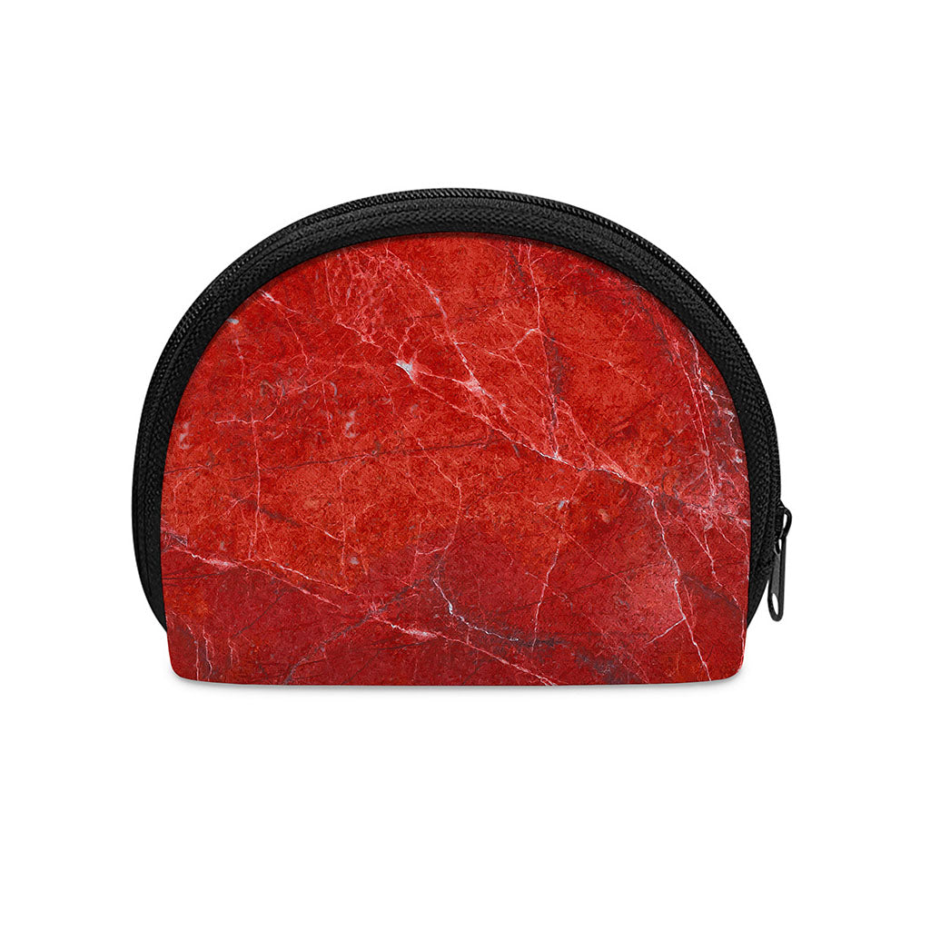 Red Marble Print Coin Purse