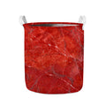 Red Marble Print Collapsible Laundry Basket