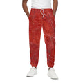 Red Marble Print Cotton Sweatpants