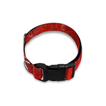 Red Marble Print Dog Collar