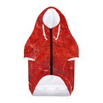 Red Marble Print Dog Zip Up Hoodie
