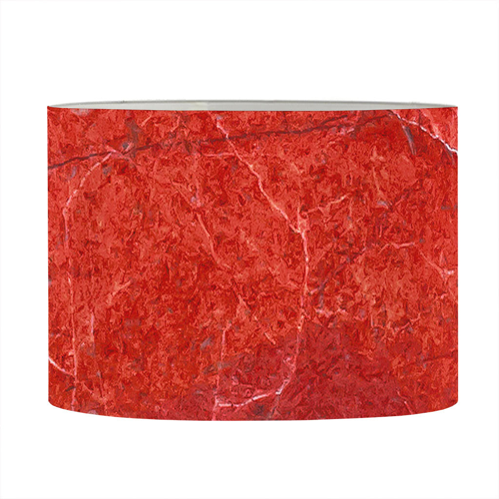 Red Marble Print Drum Lamp Shade