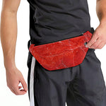 Red Marble Print Fanny Pack
