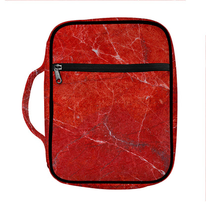 Red Marble Print Front Pocket Bible Bag