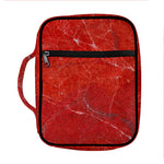 Red Marble Print Front Pocket Bible Bag
