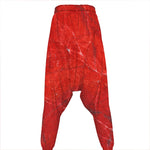 Red Marble Print Hammer Pants