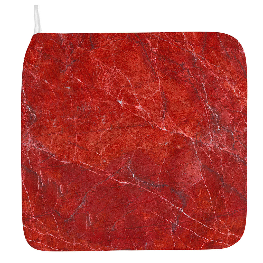 Red Marble Print Hand Towel