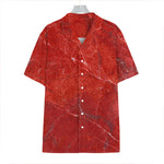 Red Marble Print Hawaiian Shirt