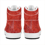 Red Marble Print High Top Leather Sneakers