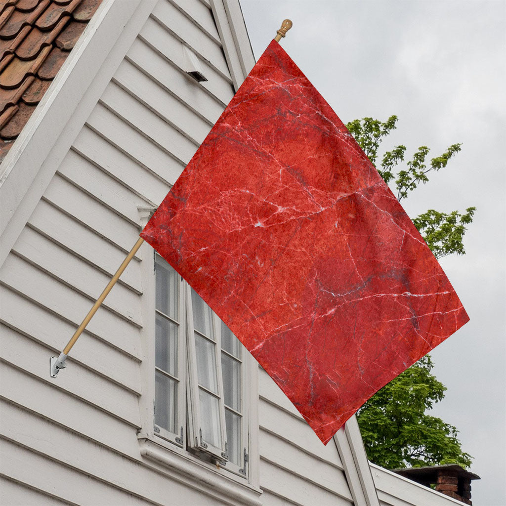 Red Marble Print House Flag