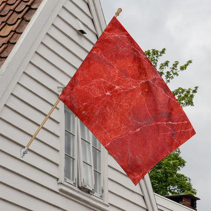 Red Marble Print House Flag